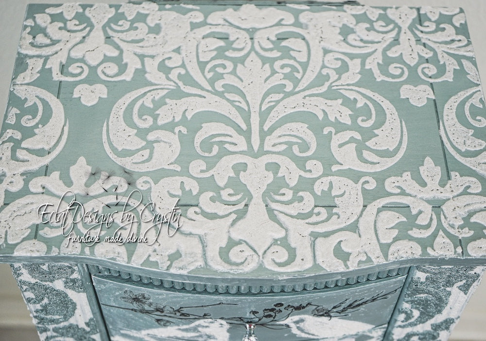 Glass Bead Gel Stenciling