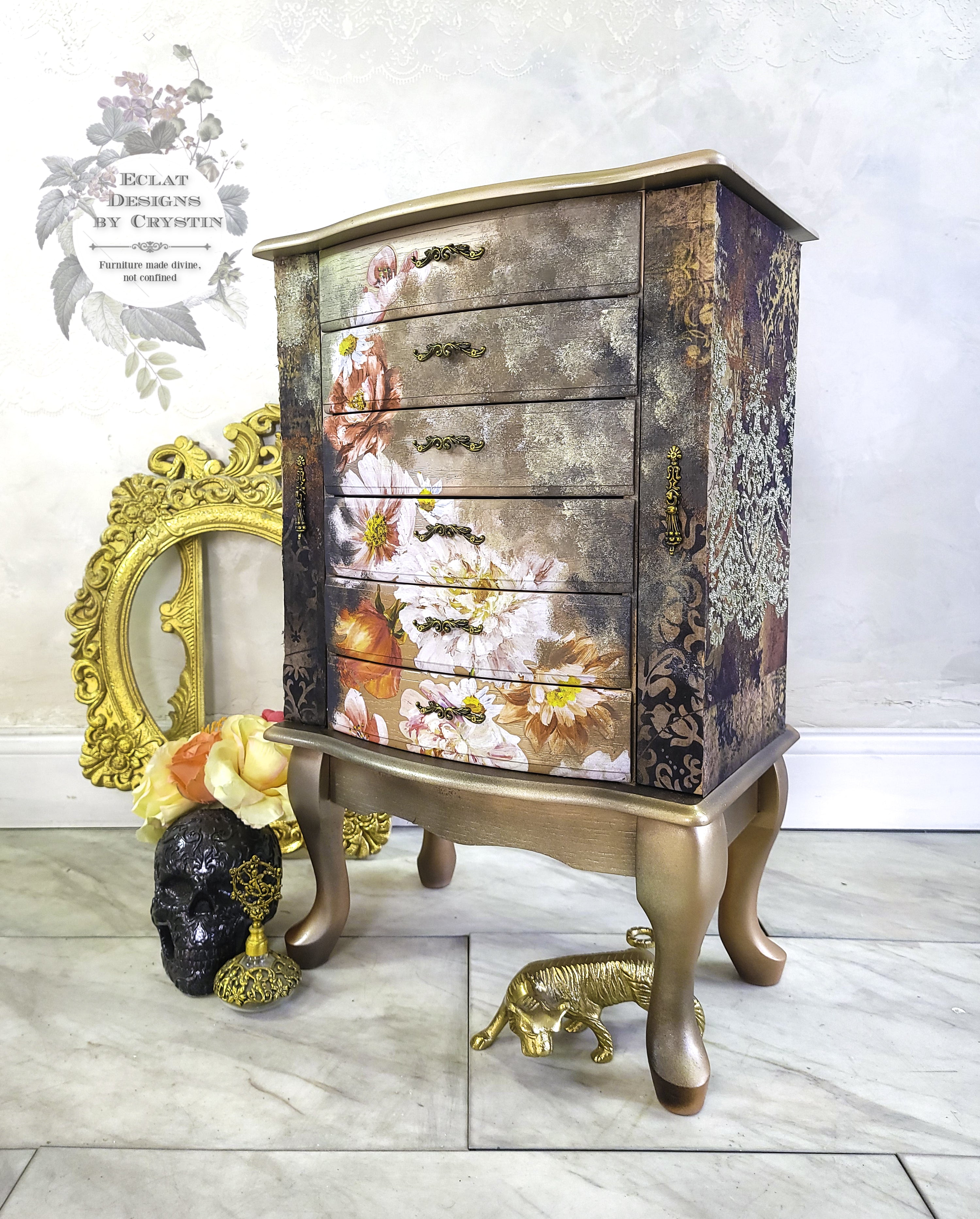 About My Grunge Floral Jewelry Armoire
