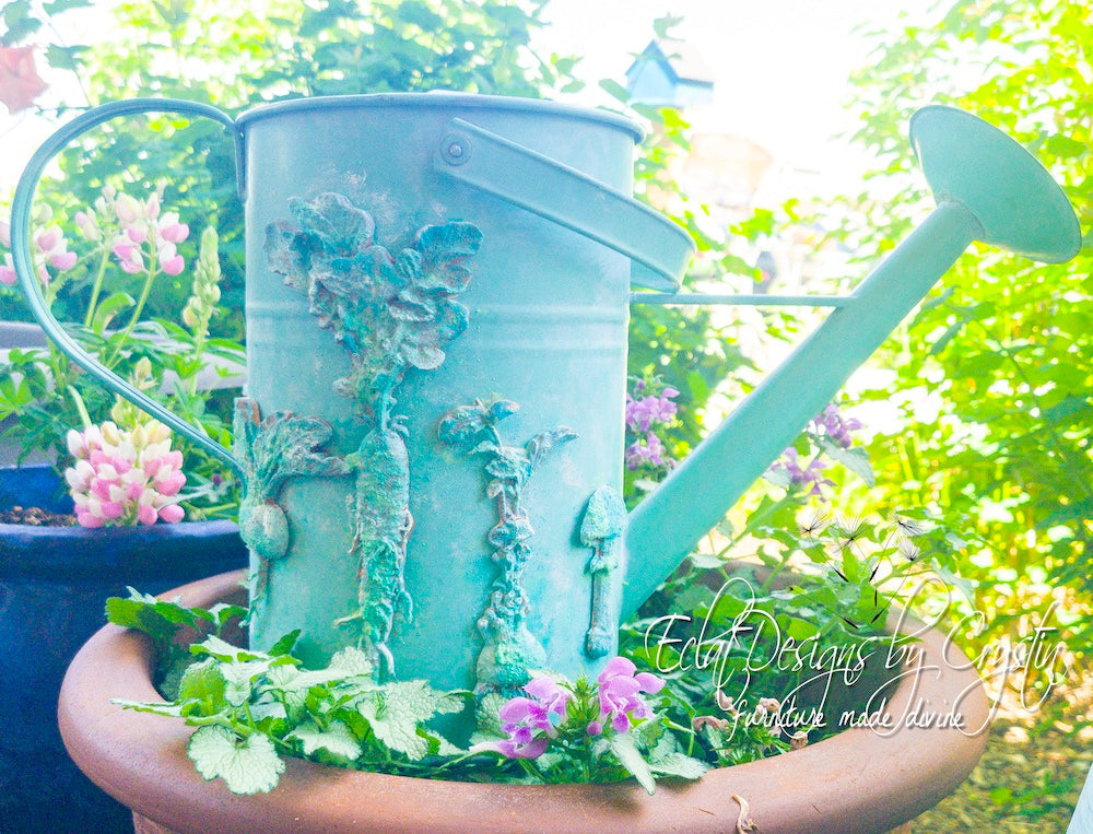 Watering Can Makeover with Moulds and Patina
