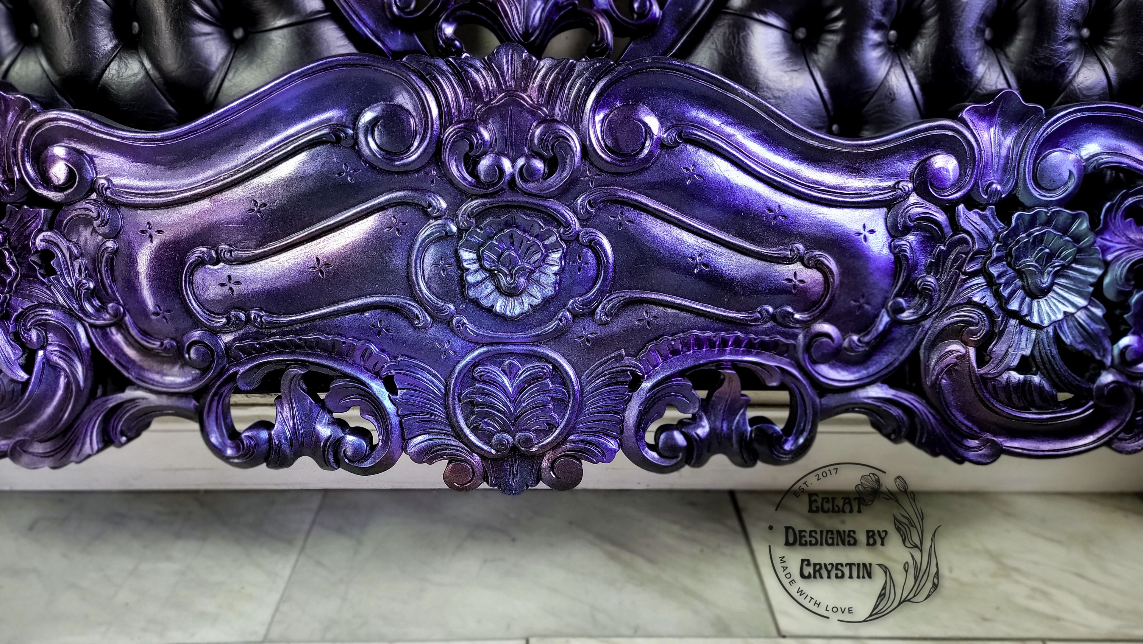 Gothic Carnival Glass Mermaid King Bedframe