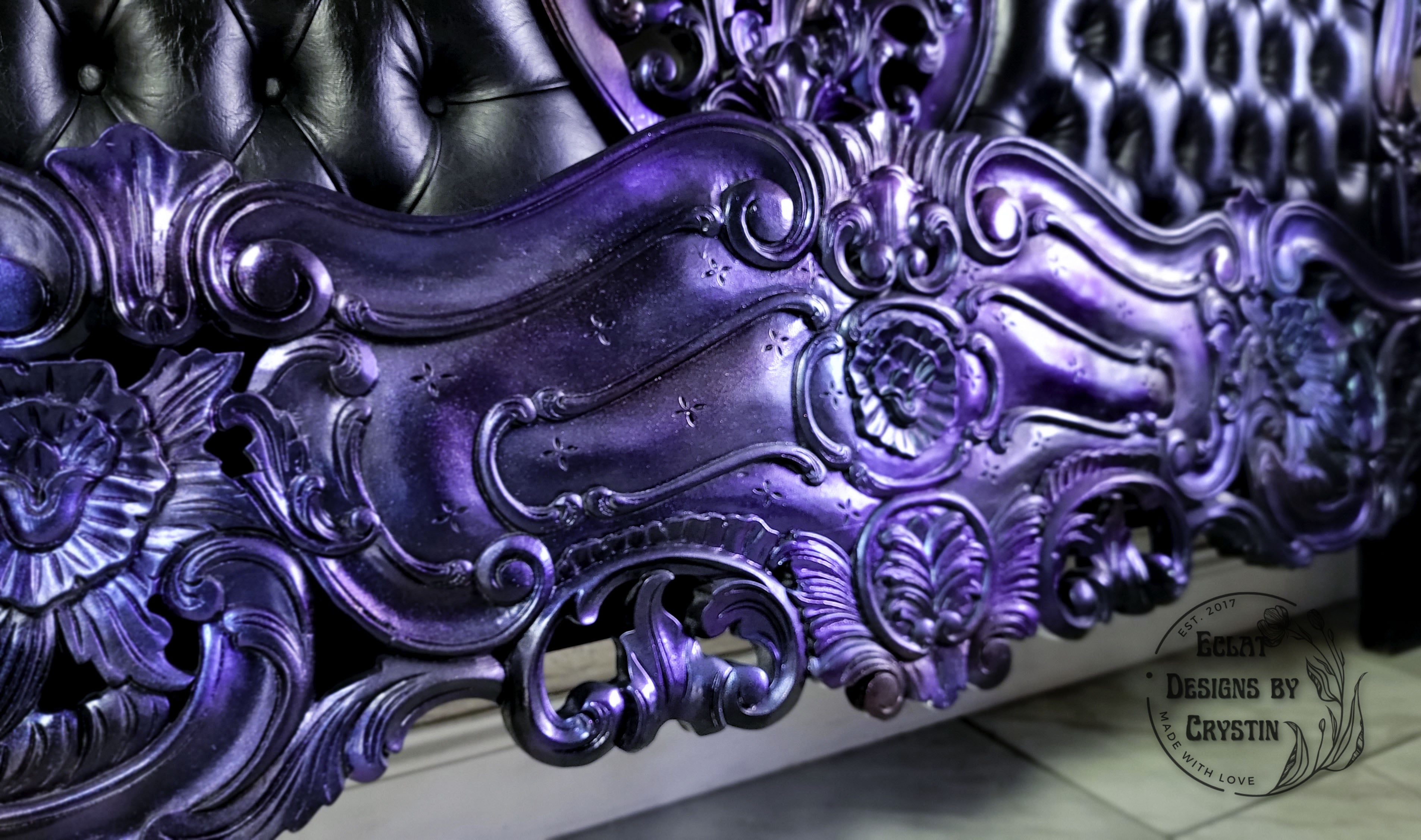 Gothic Carnival Glass Mermaid King Bedframe