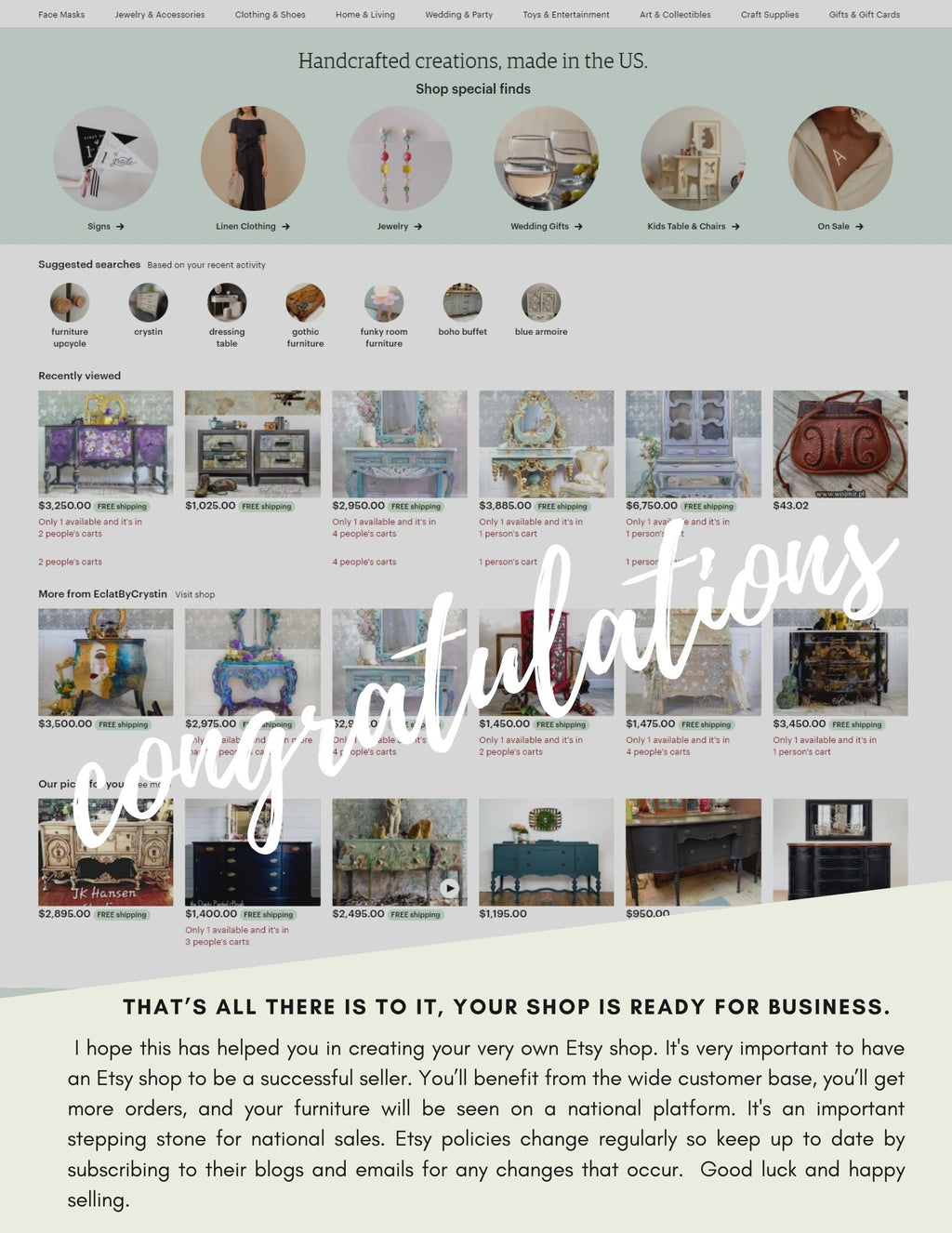 Ultimate Guide to Selling Furniture on Etsy (eBook)