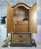 Painted Armoire in Victorian Gothic Style