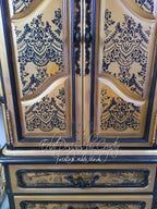 Painted Armoire in Victorian Gothic Style