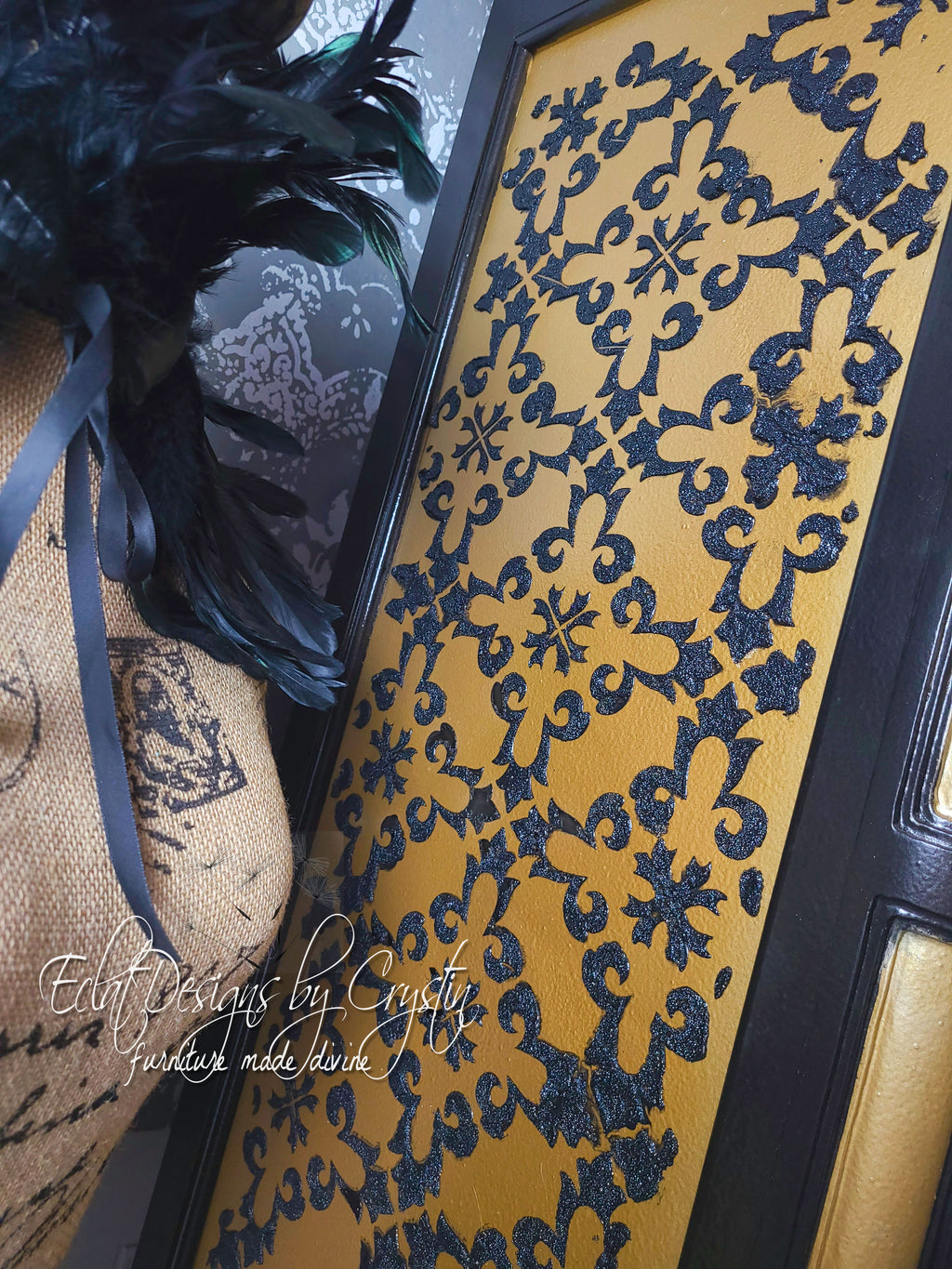 Painted Armoire in Victorian Gothic Style