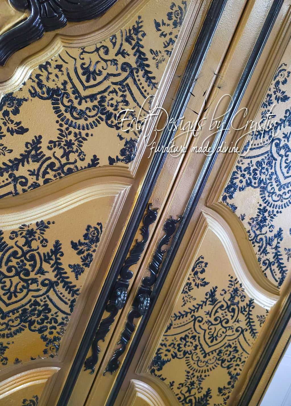 Painted Armoire in Victorian Gothic Style