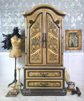 Painted Armoire in Victorian Gothic Style