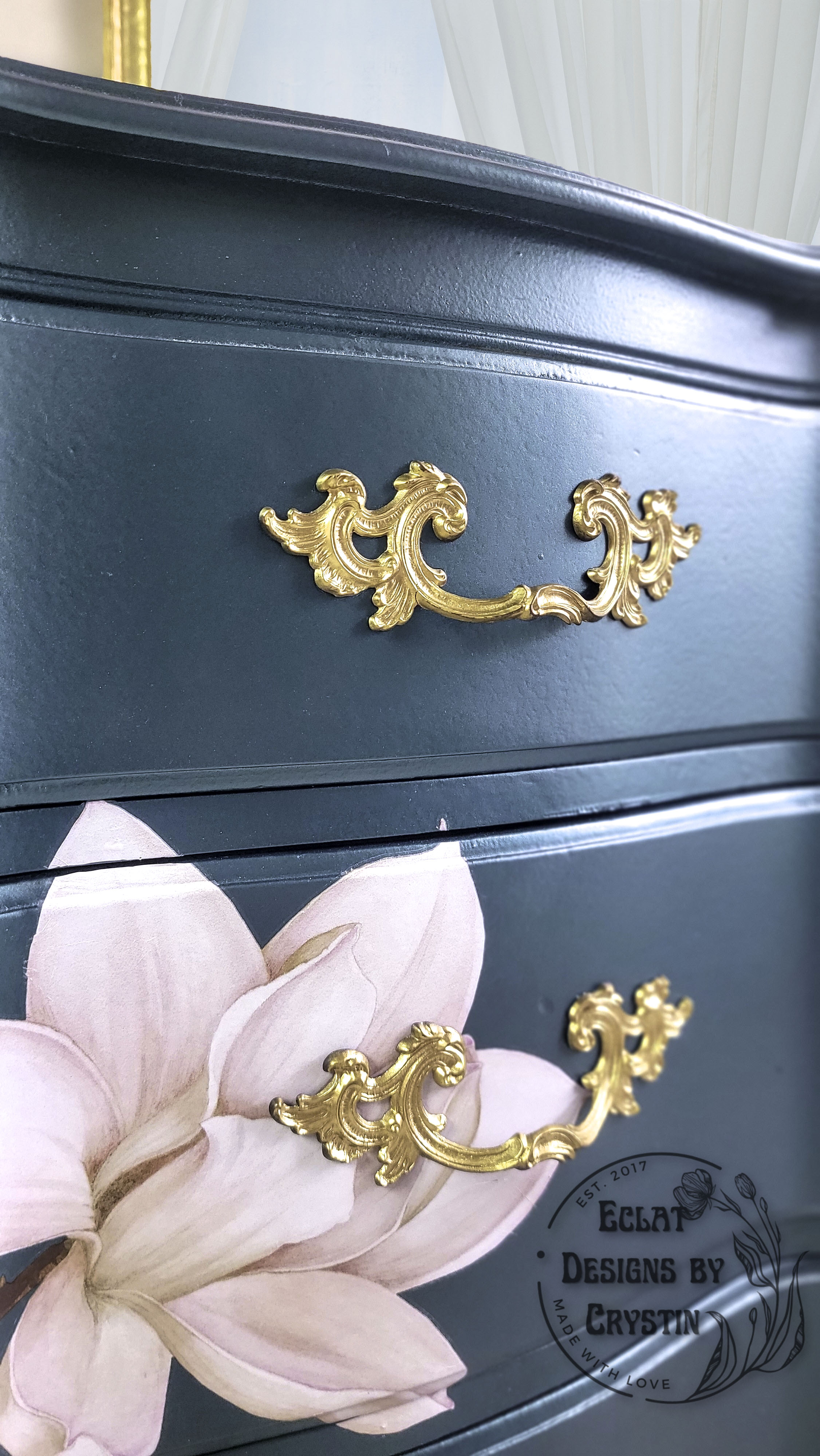 Custom Magnolia Teal French Provincial Dresser