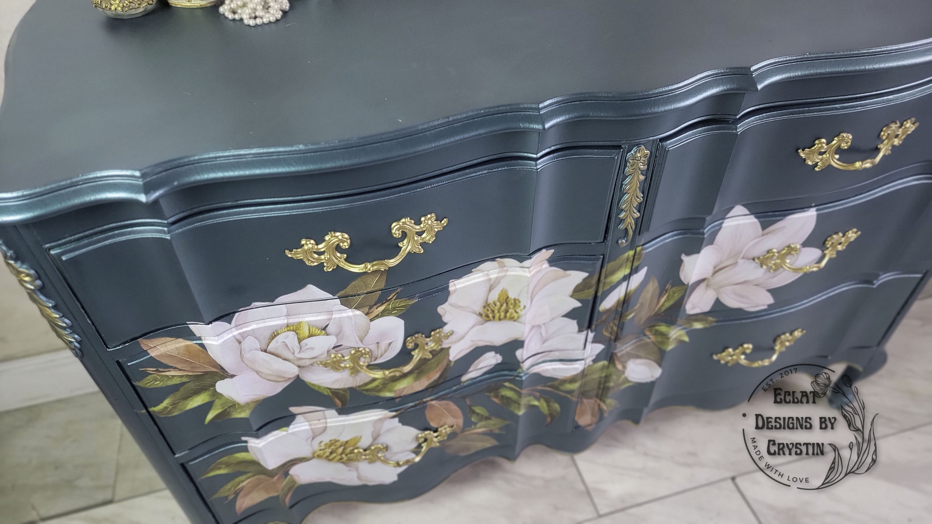 Custom Magnolia Teal French Provincial Dresser – Eclat Designs by Crystin