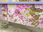 Purple Blossom Wood Bench with Storage