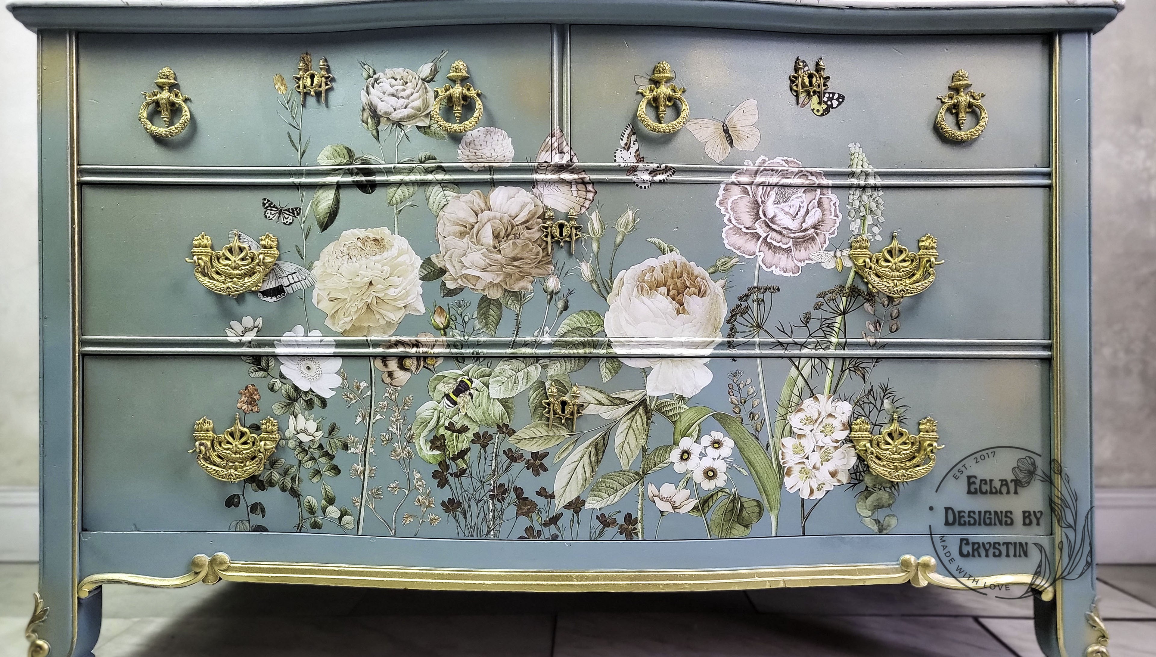 Vintage Botanical Floral Dresser – Eclat Designs by Crystin