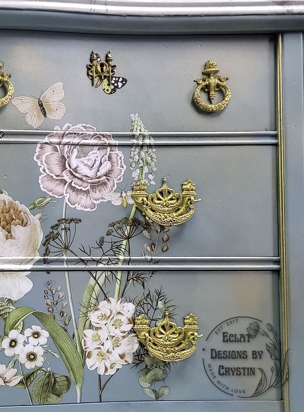 Vintage Botanical Floral Dresser