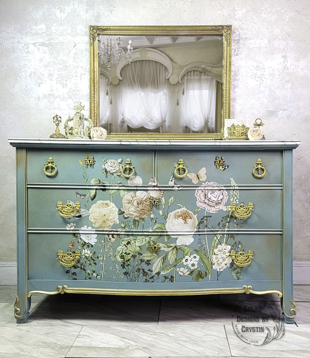 Vintage Botanical Floral Dresser