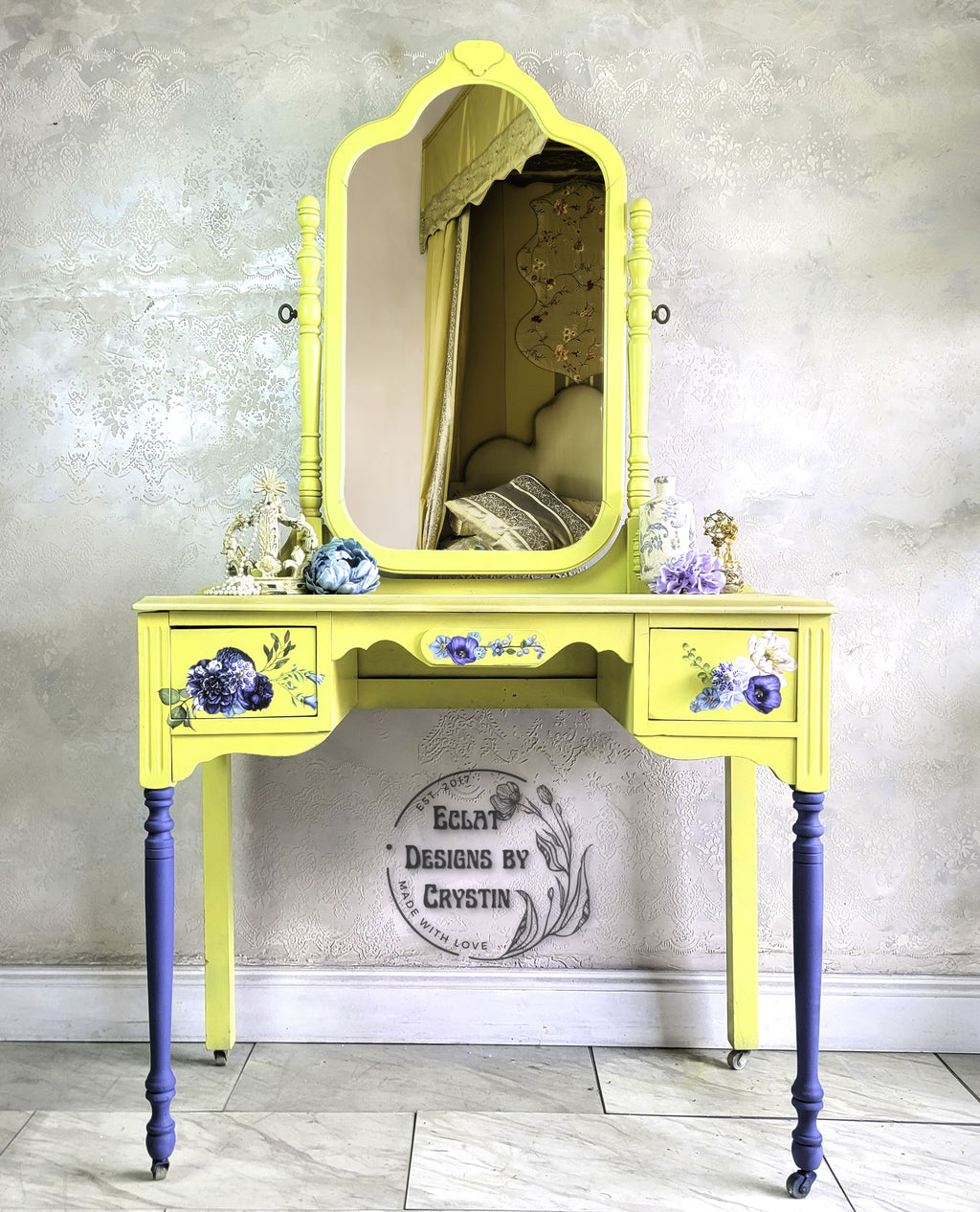 Yellow Vanity with Mirror