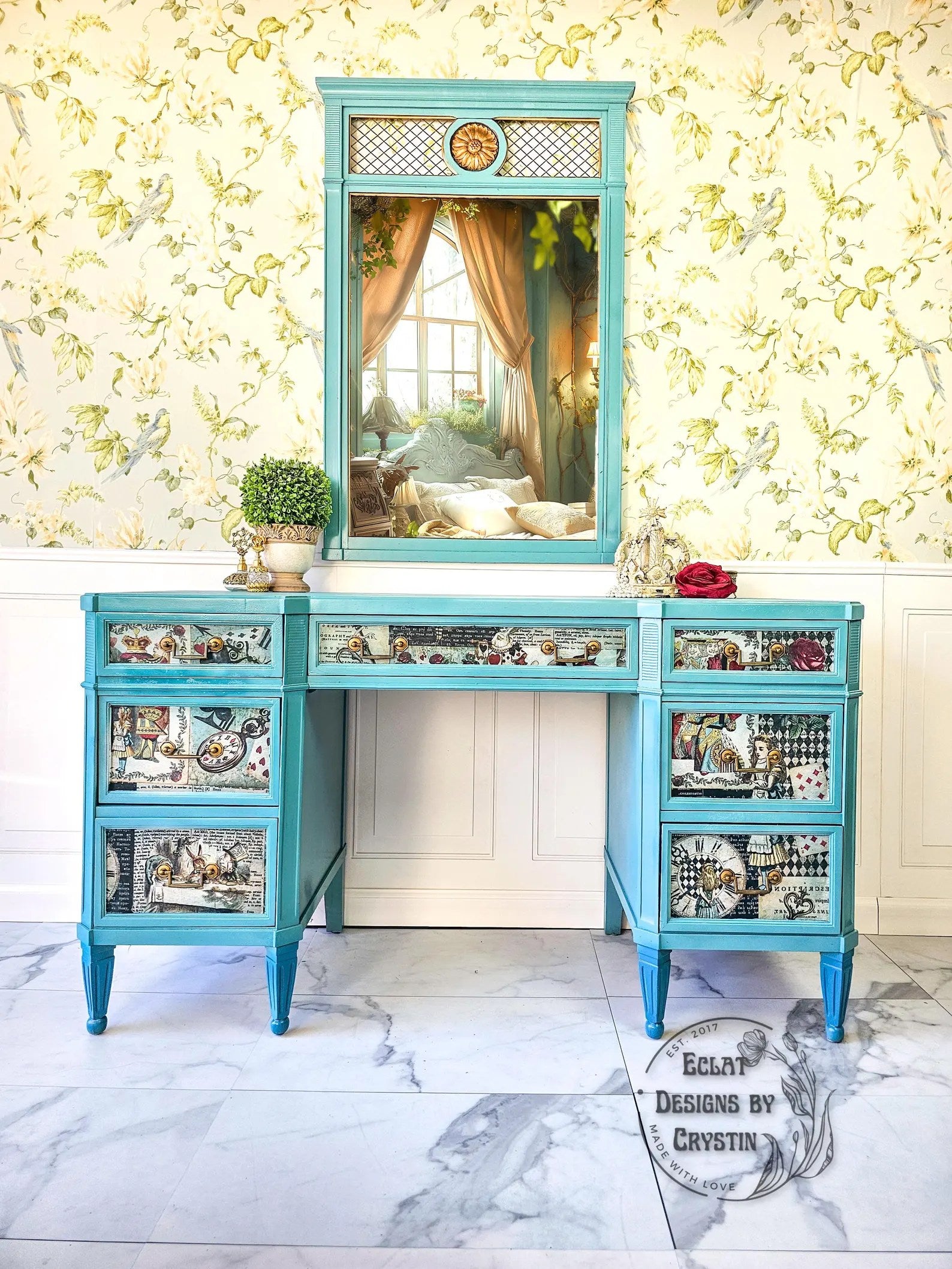 Alice in Wonderland Blue Vanity