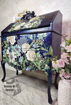 Cerulean Blooms Secretary Desk