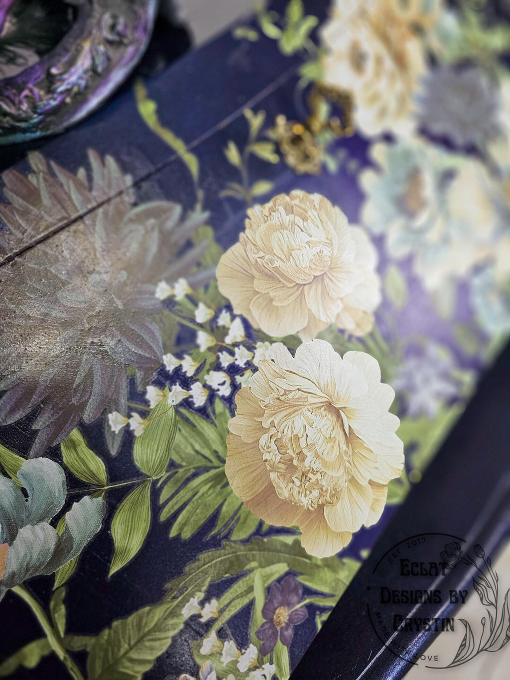 Cerulean Blooms Secretary Desk