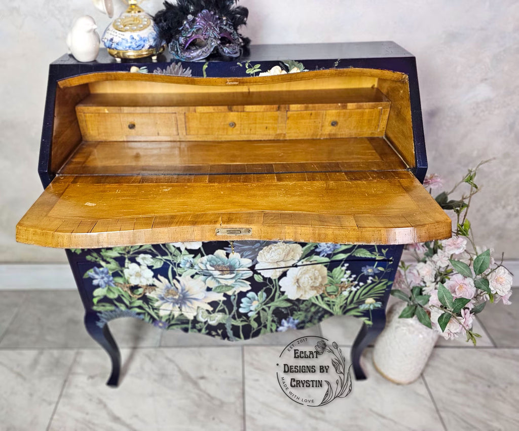 Cerulean Blooms Secretary Desk