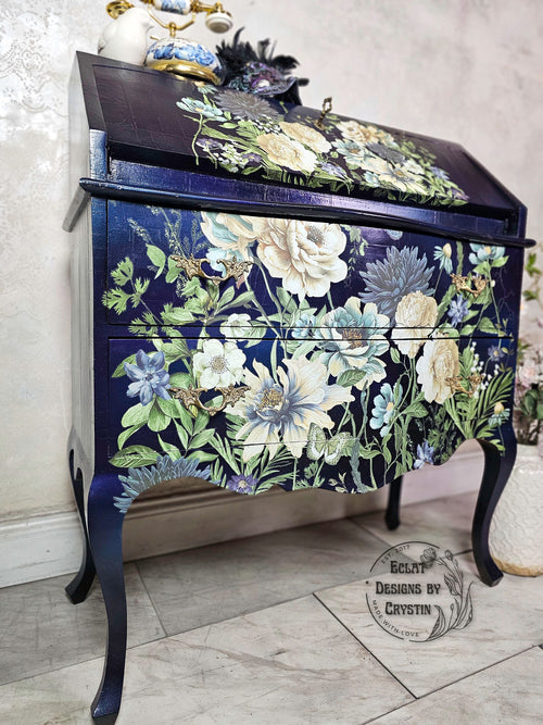 Cerulean Blooms Secretary Desk