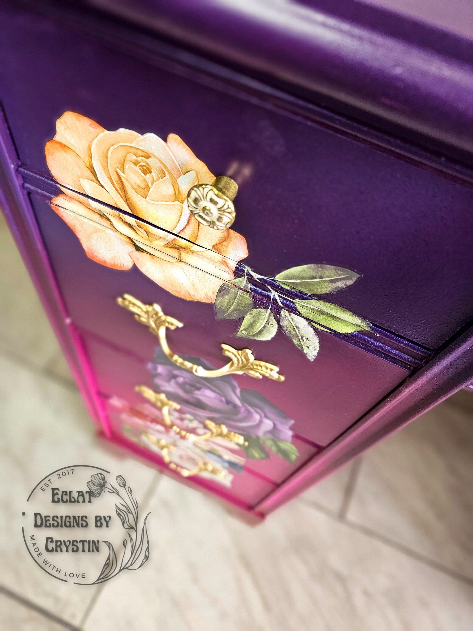 Fuchsia Ombre Office Desk