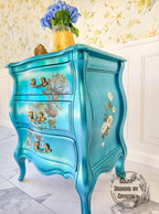 Gilded Floral Turquoise End Table