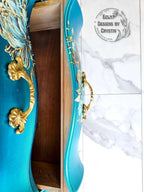 Gilded Floral Turquoise End Table