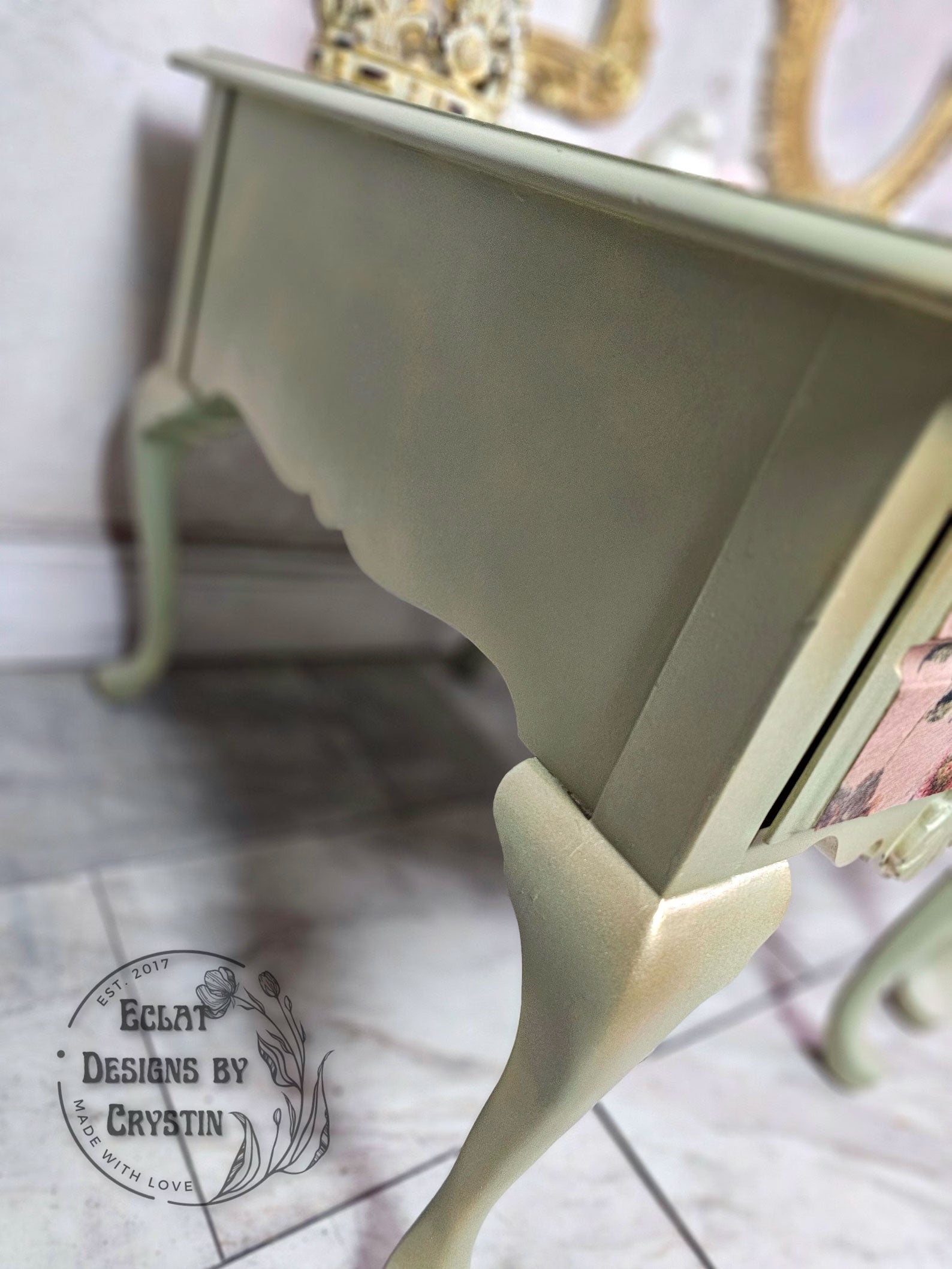 Green Floral End Tables