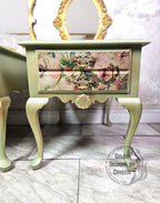 Green Floral End Tables