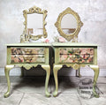 Green Floral End Tables