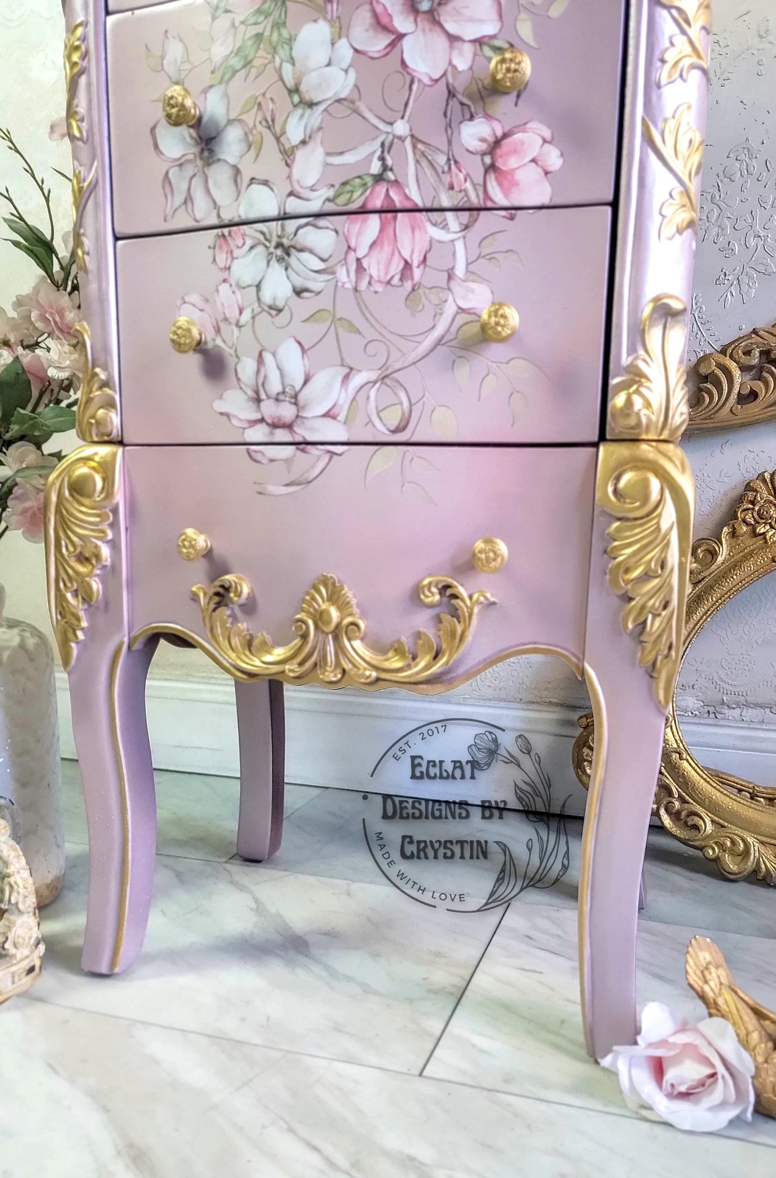 Lavender Love Bird Jewelry Armoire
