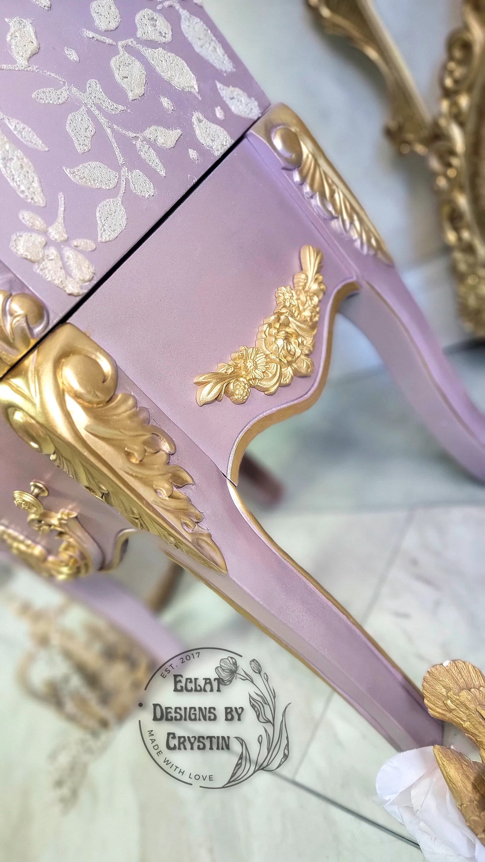 Lavender Love Bird Jewelry Armoire