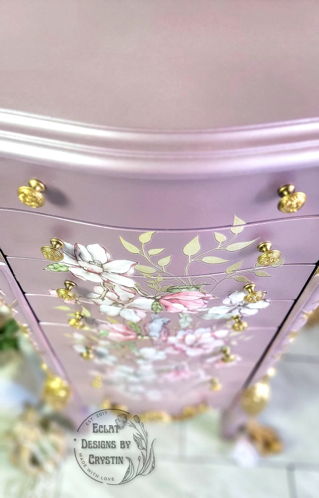 Lavender Love Bird Jewelry Armoire