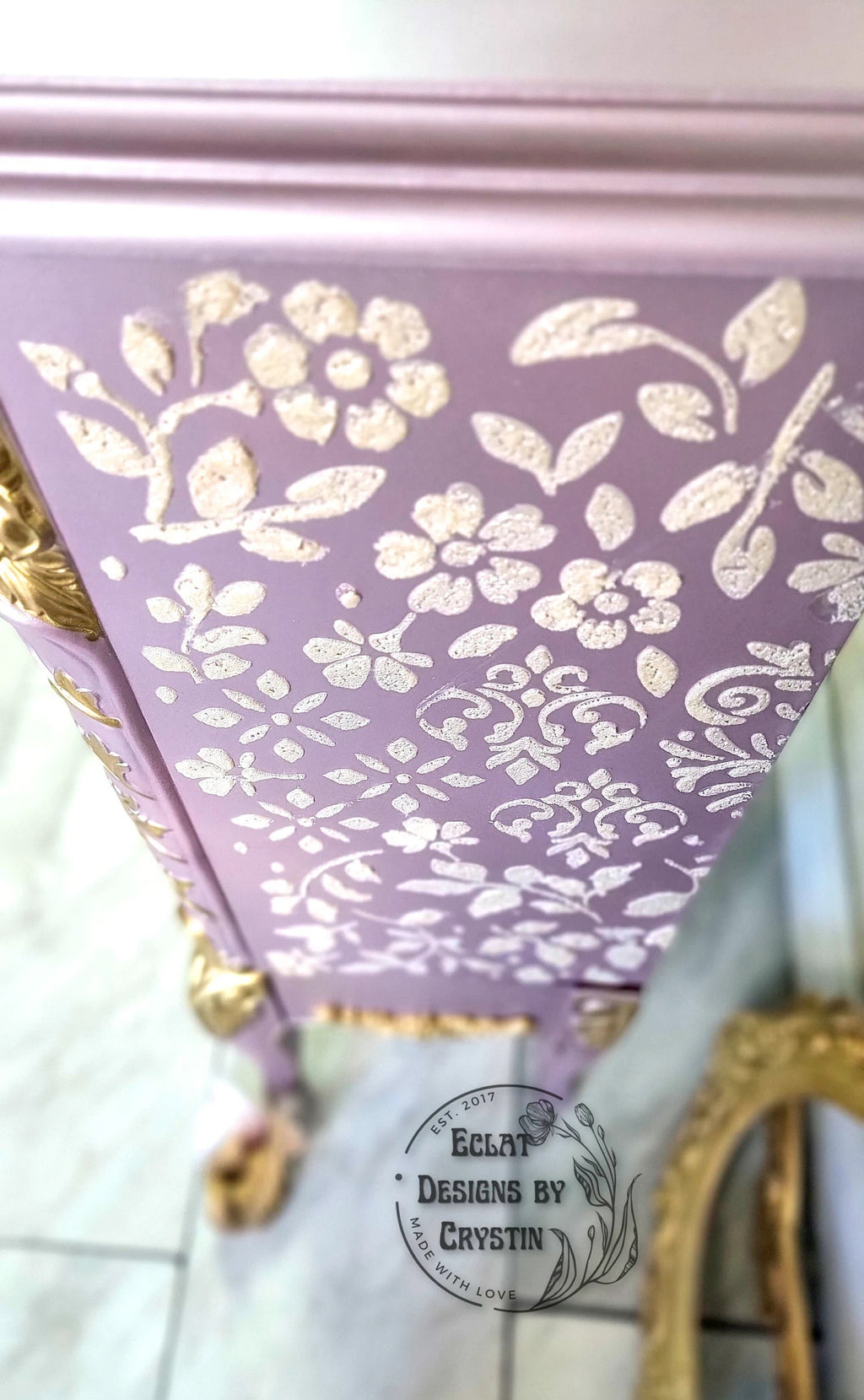 Lavender Love Bird Jewelry Armoire