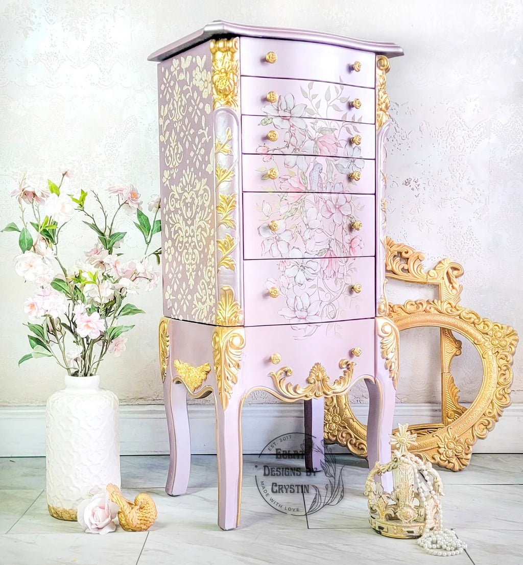 Lavender Love Bird Jewelry Armoire