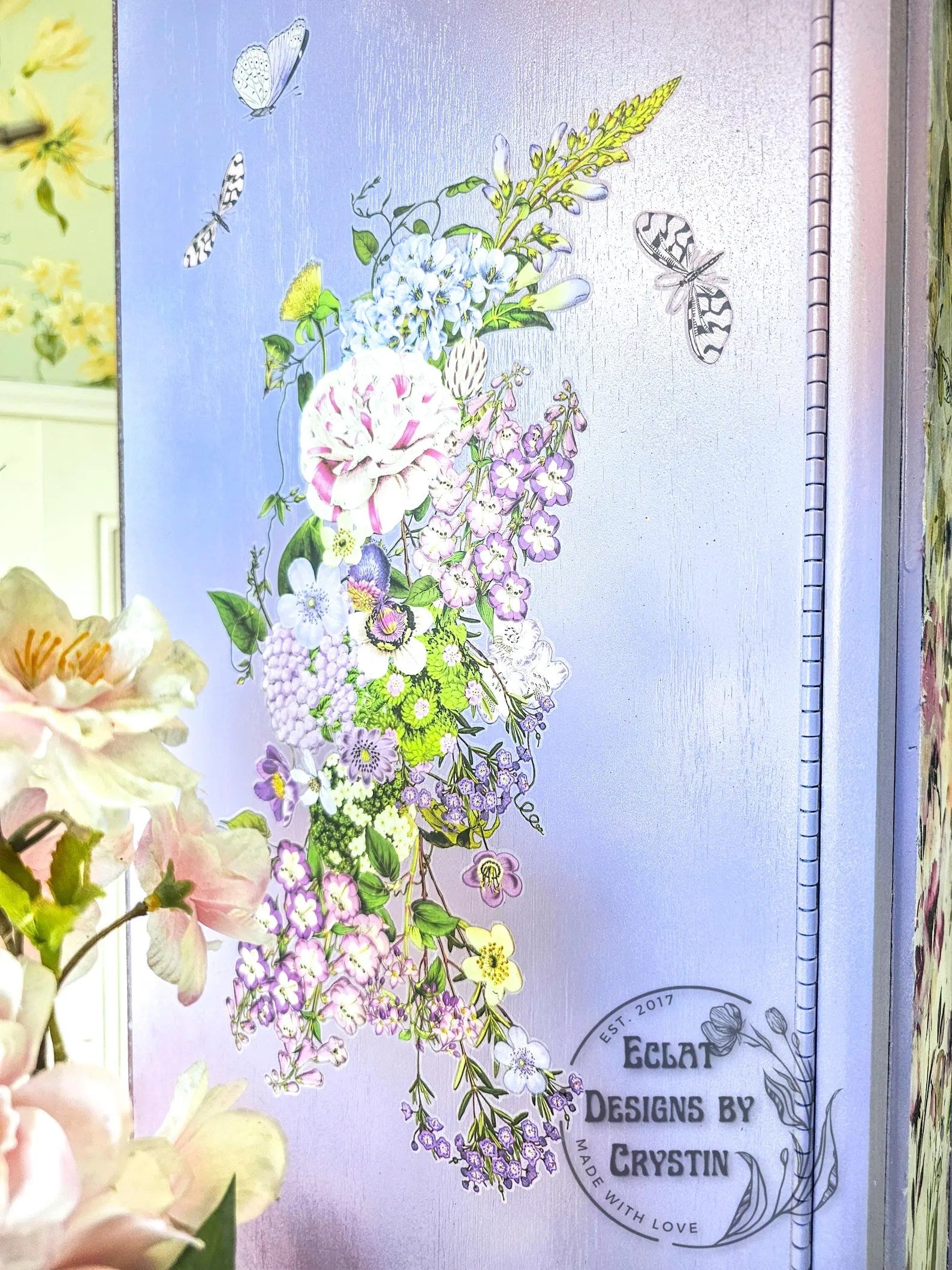 Lavender Spring Floral Jewelry Armoire
