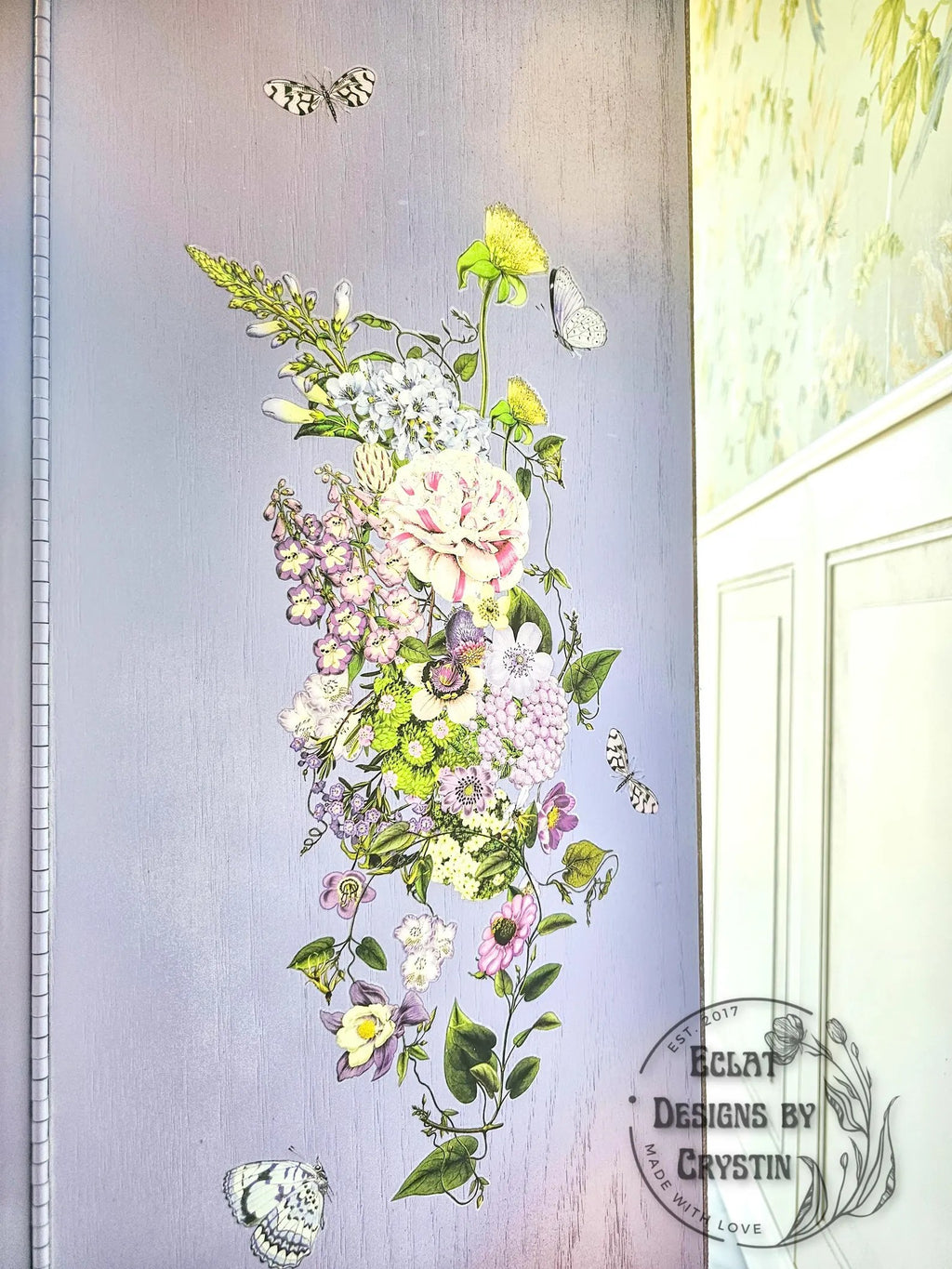 Lavender Spring Floral Jewelry Armoire