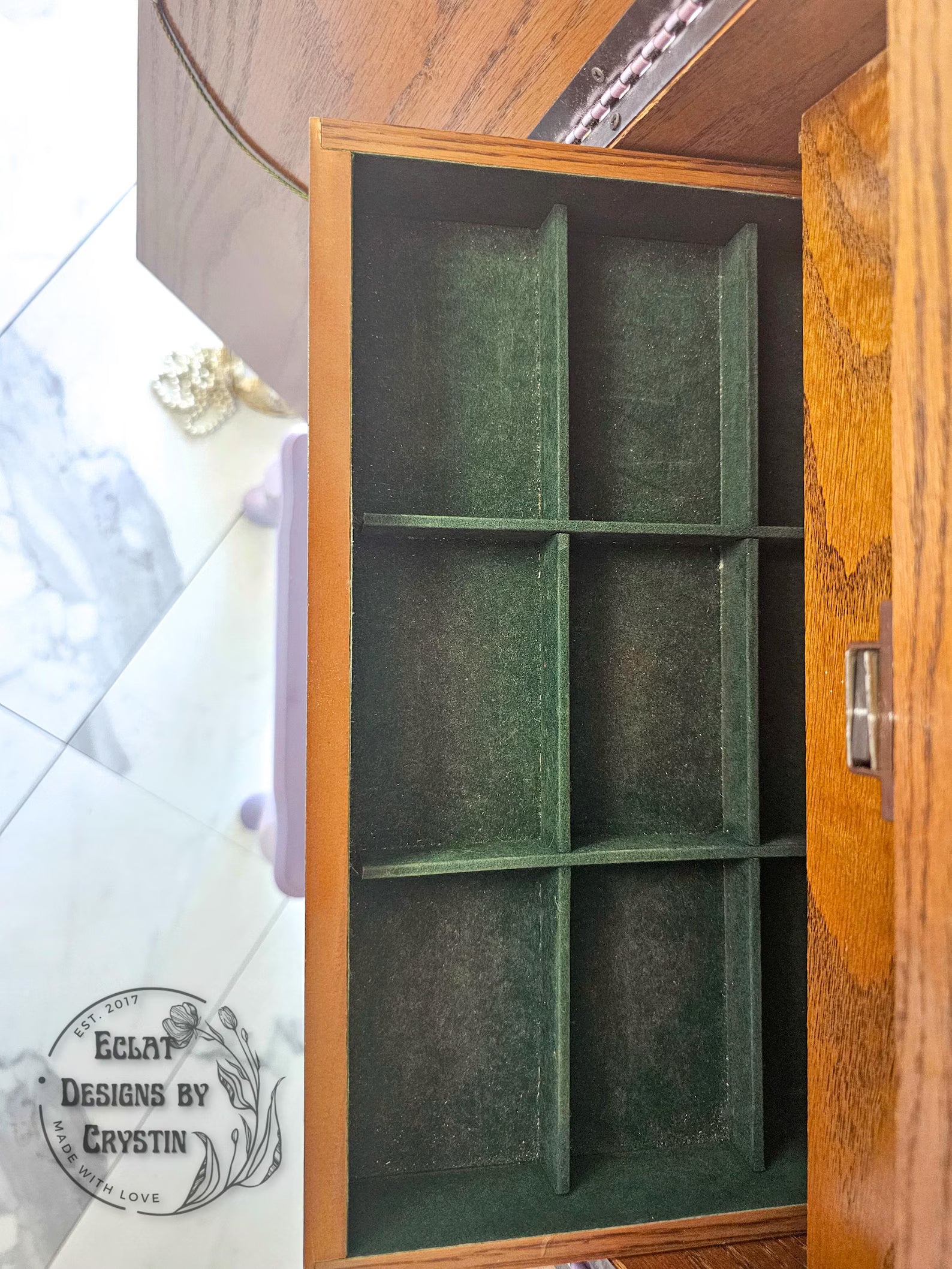 Lavender Spring Floral Jewelry Armoire
