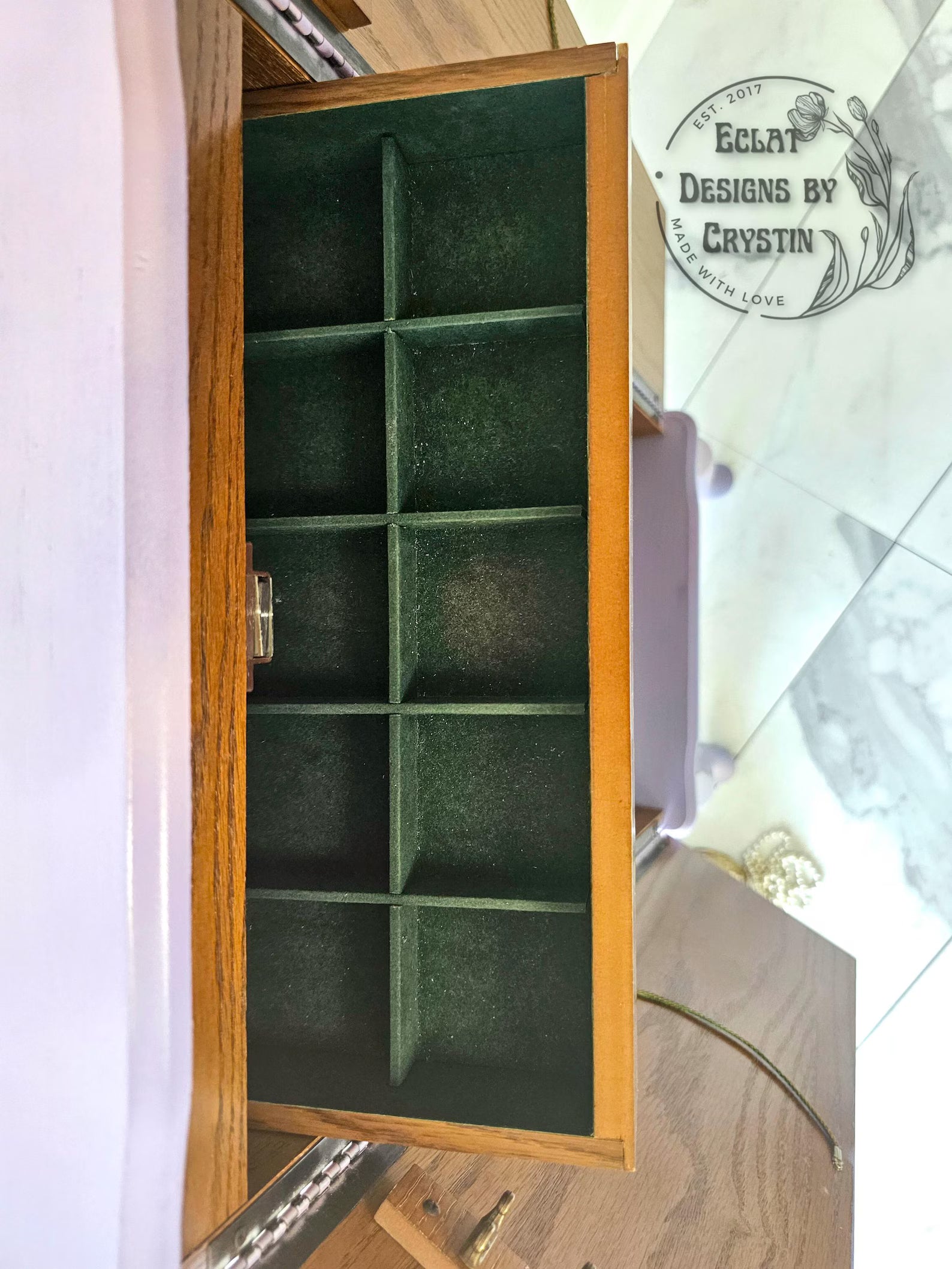 Lavender Spring Floral Jewelry Armoire
