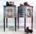 Medieval Red and Black Queen Nightstands