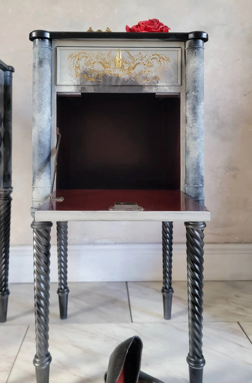 Medieval Red and Black Queen Nightstands