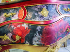 Red Baroque Bombe Commode