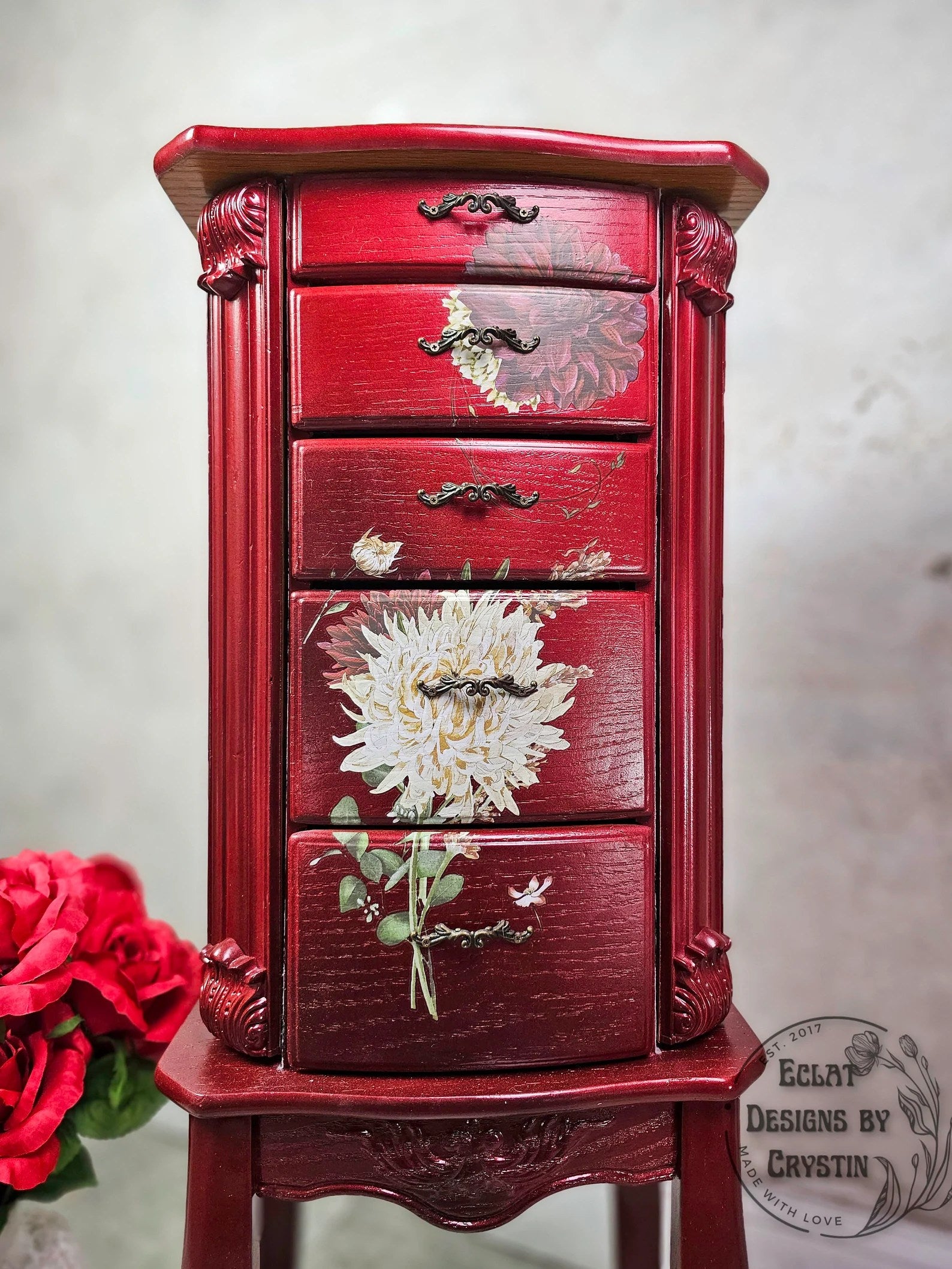 Red Romance Jewelry Armoire