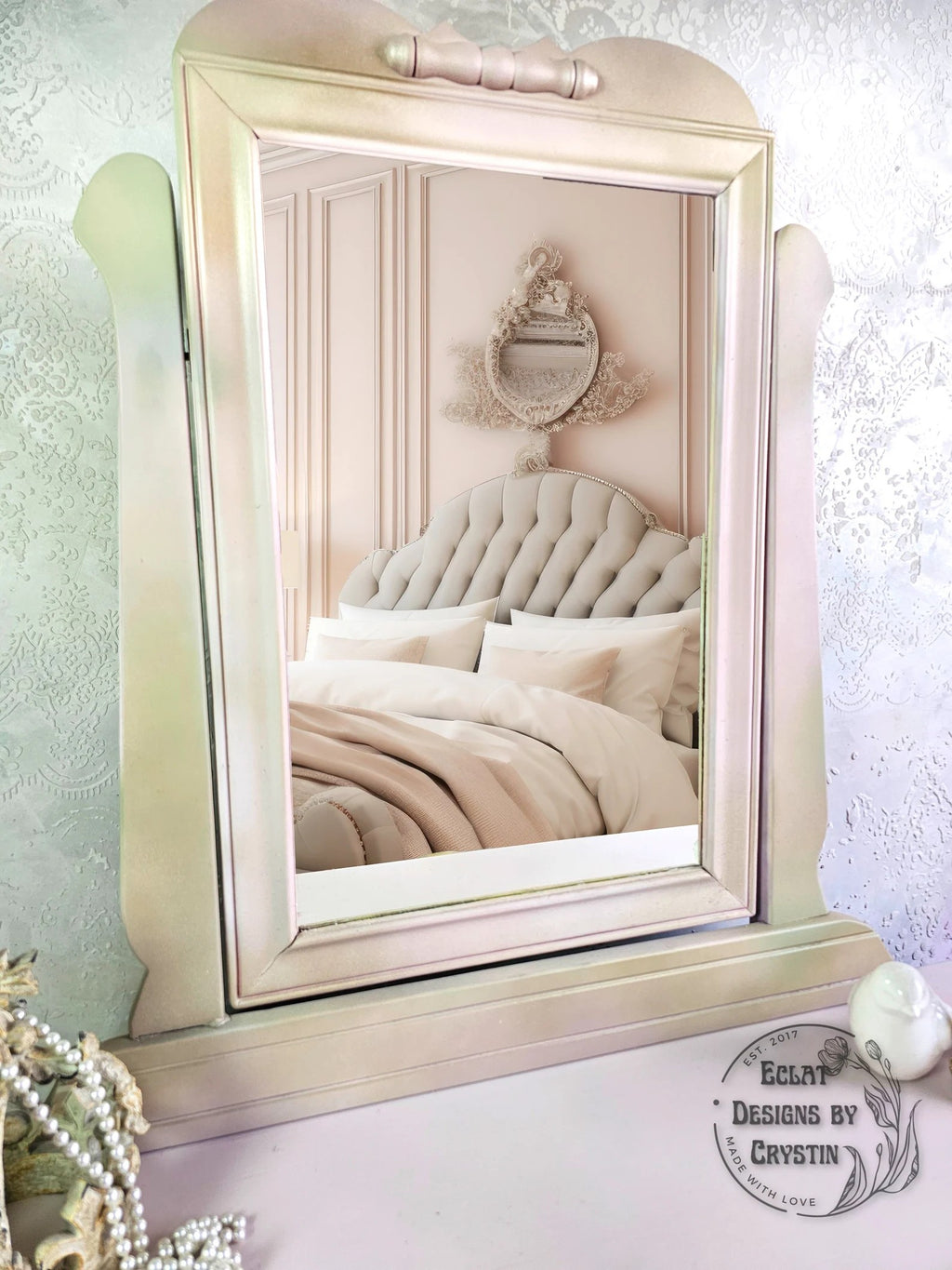 Romance in Bloom Vanity Table with Mirror