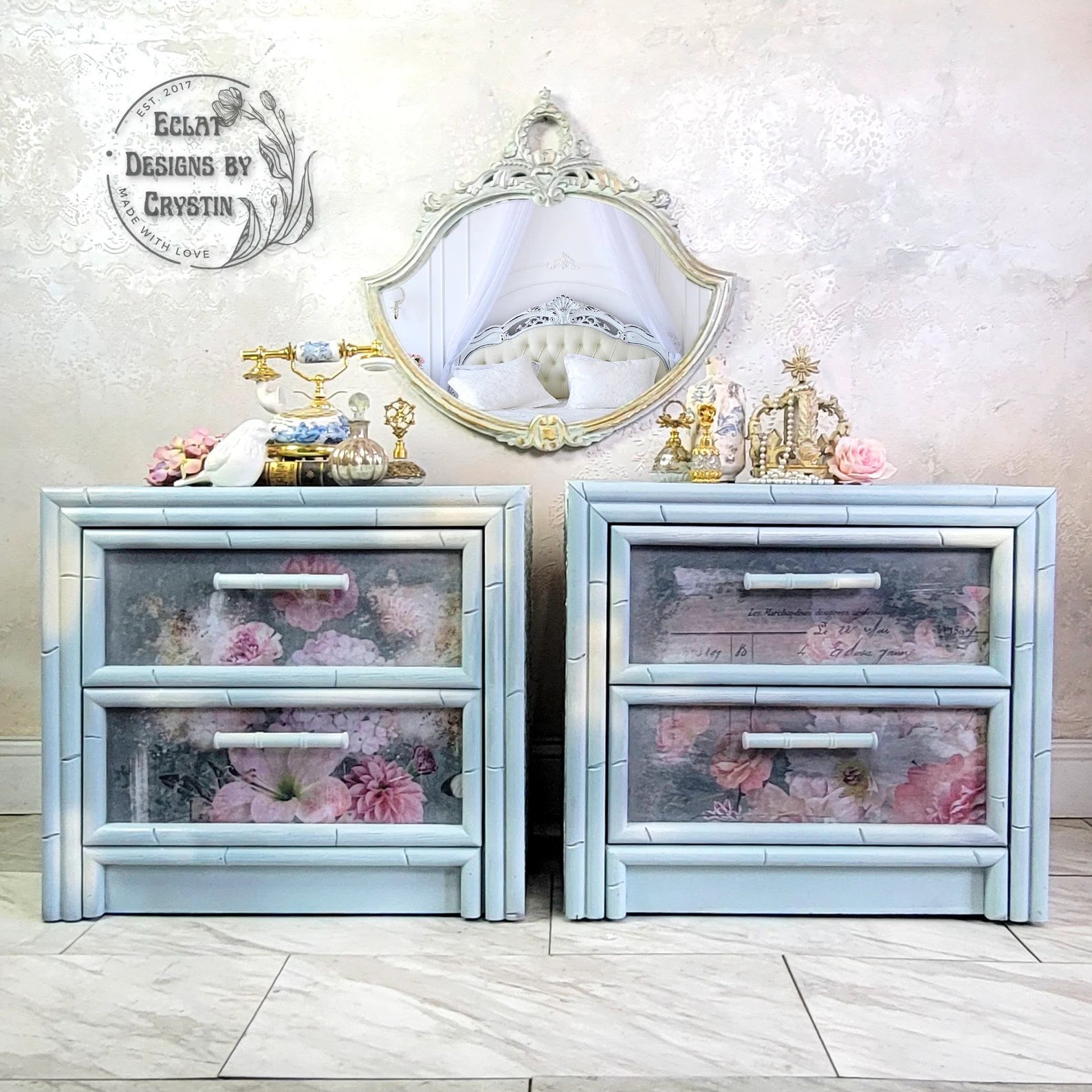 Romantic Floral Nightstands