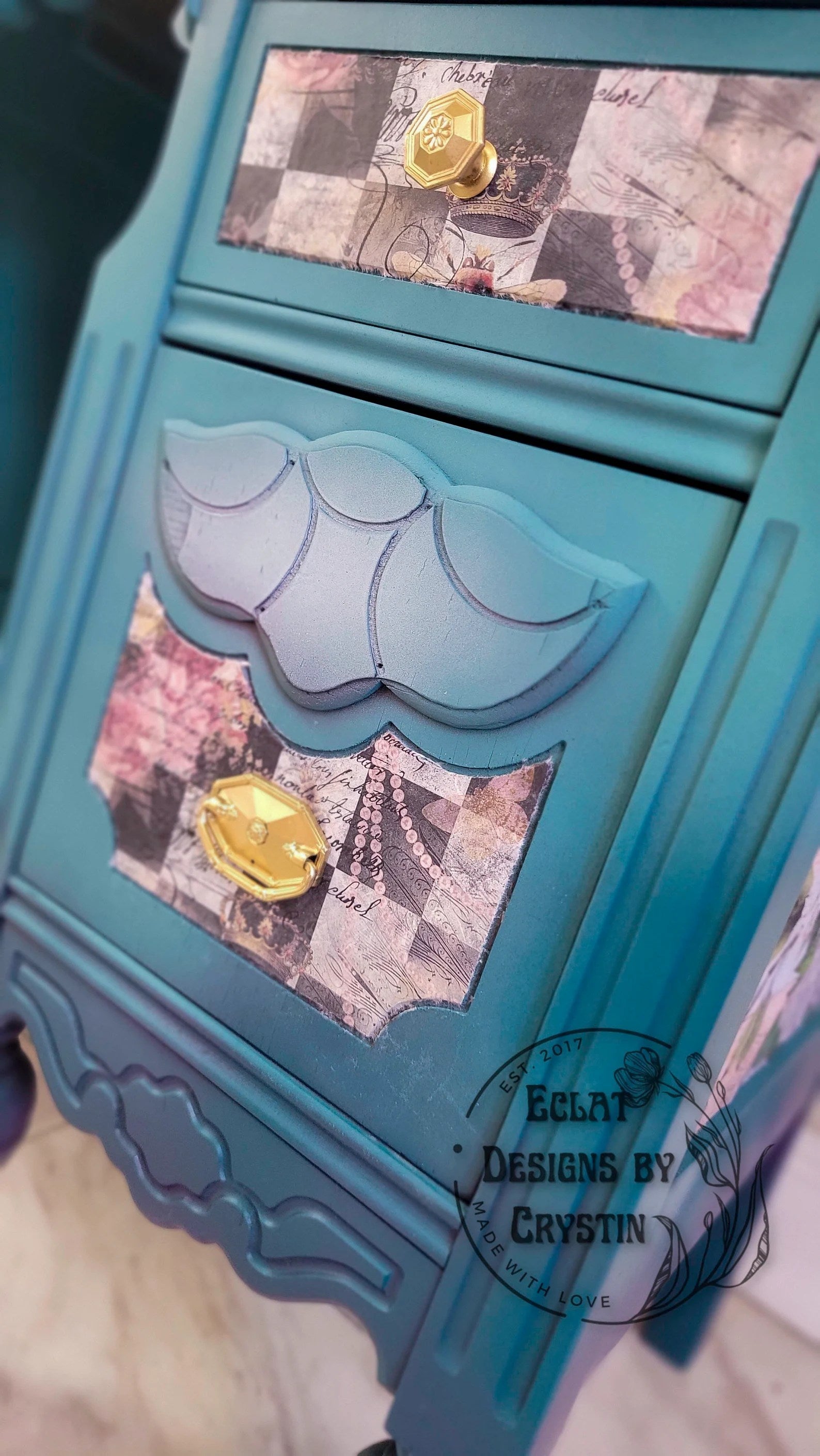 Whimsical Peacock Vanity